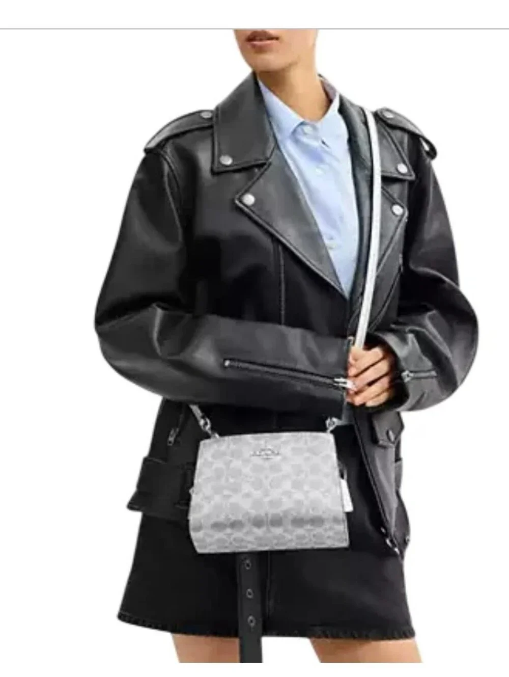 Coach Gia NWOT Light Gray Signature Crossbody Bag No Callouts Retail $294